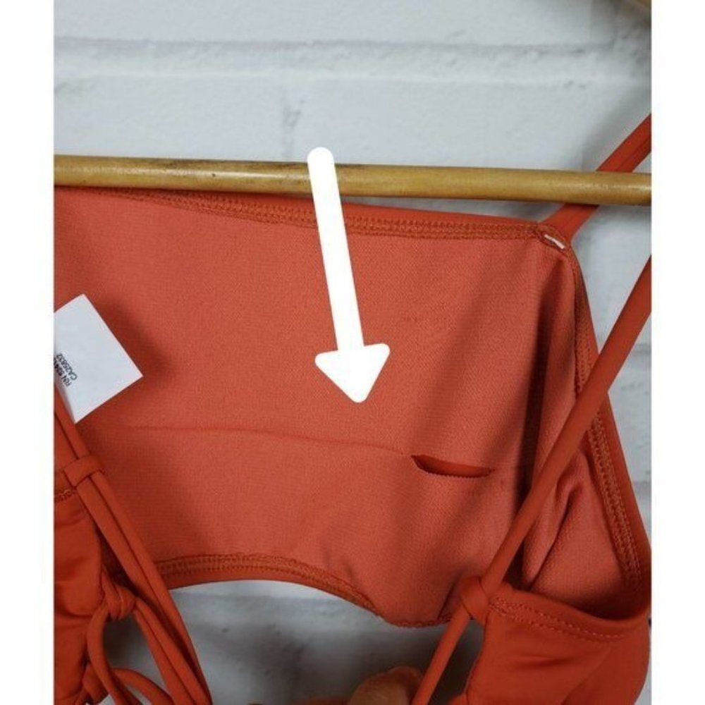 The Bikini Lab Bandeau Bikini Two Piece Set Orange Strappy NWT - Picture 5 of 12